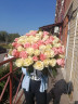 Букет из 51 розы бело-розовый микс