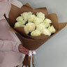 Букет из 15 роз белый 60 см