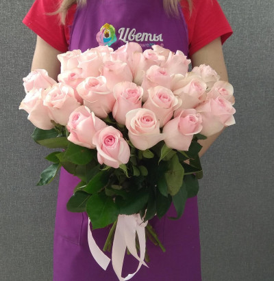 Букет из 25 роз розовый (50 см)
