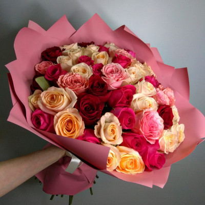 Букет из 51 розы микс (50 см)