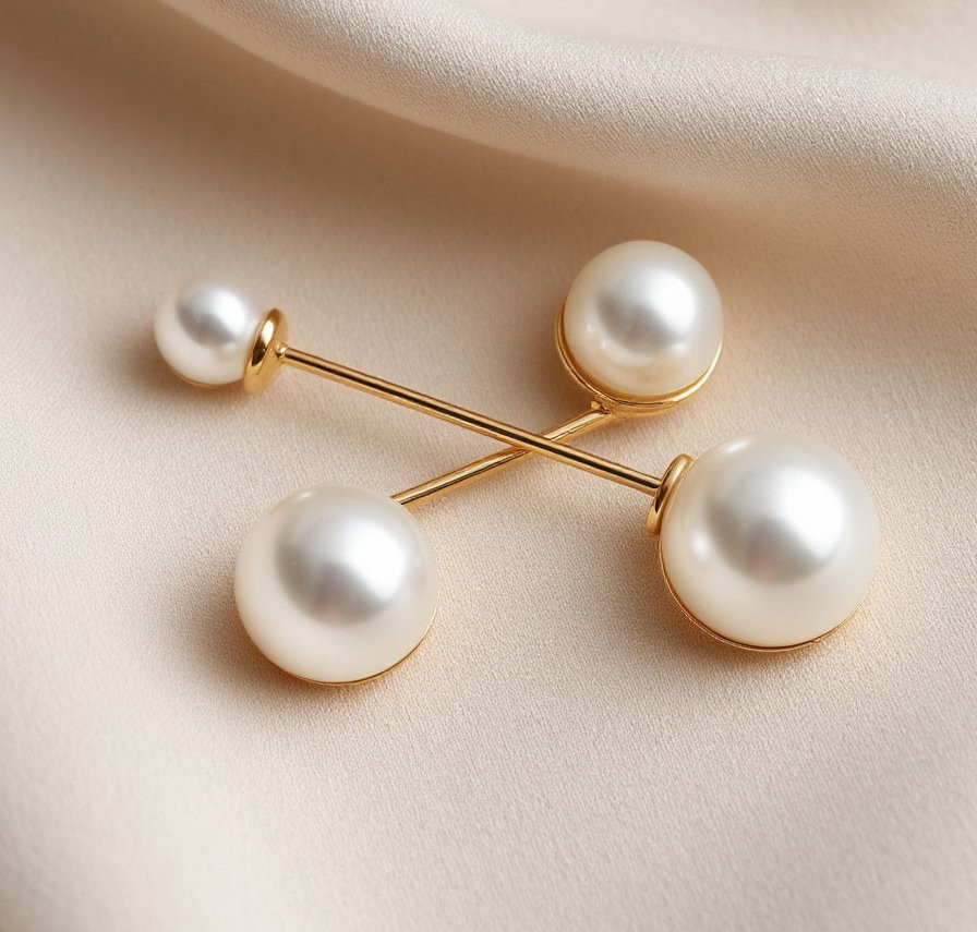 Булавка жемчужно-белая