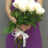 Букет из 11 роз белый (50 см)