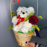 Мишка из живых цветов