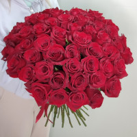 Букет из 51 розы красный (50 см)