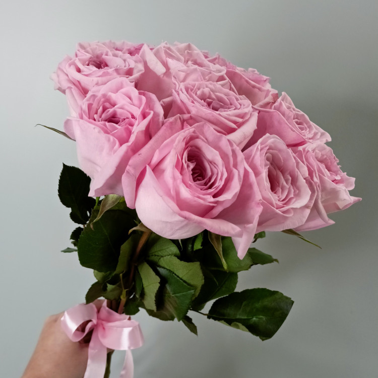 Букет из 11 пионовидных роз O'Hara Pink (Пинк Охара) 