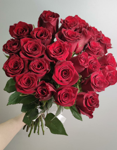 Букет из 25 роз красный (50 см)
