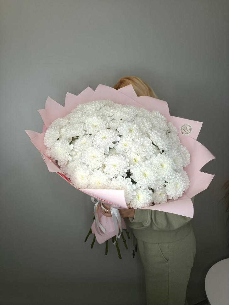 Букет Белоснежные Хризантемы 