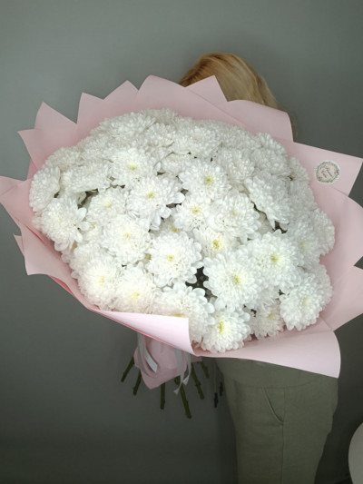 Букет Белоснежные Хризантемы 