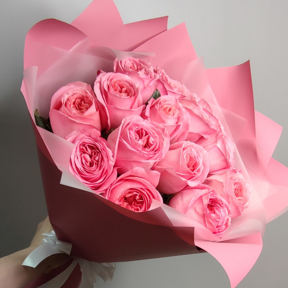 Букет из 15 пионовидных роз PINK EXPRESSION