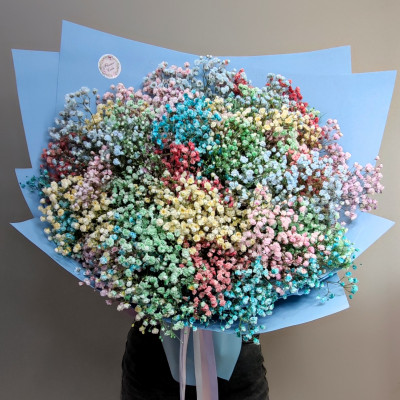 Букет из 25 радужных гипсофил