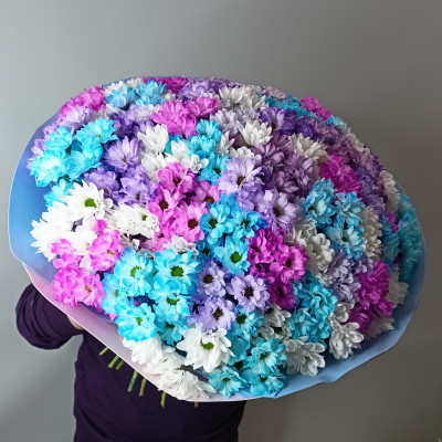 Букет из 65 кустовых хризантем микс